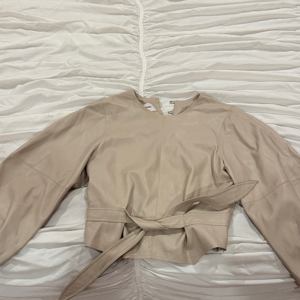 Nanushka Taupe Leather Jacket